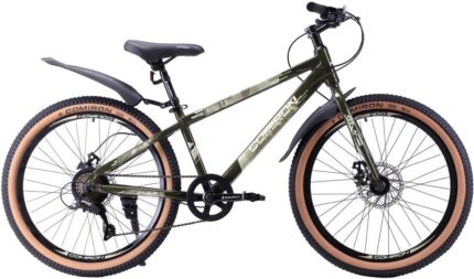 Велосипед подростковый 24" COMIRON Rebel 1.0 Al 13"(черный/хаки) 12,8 кг(8ск) 720231