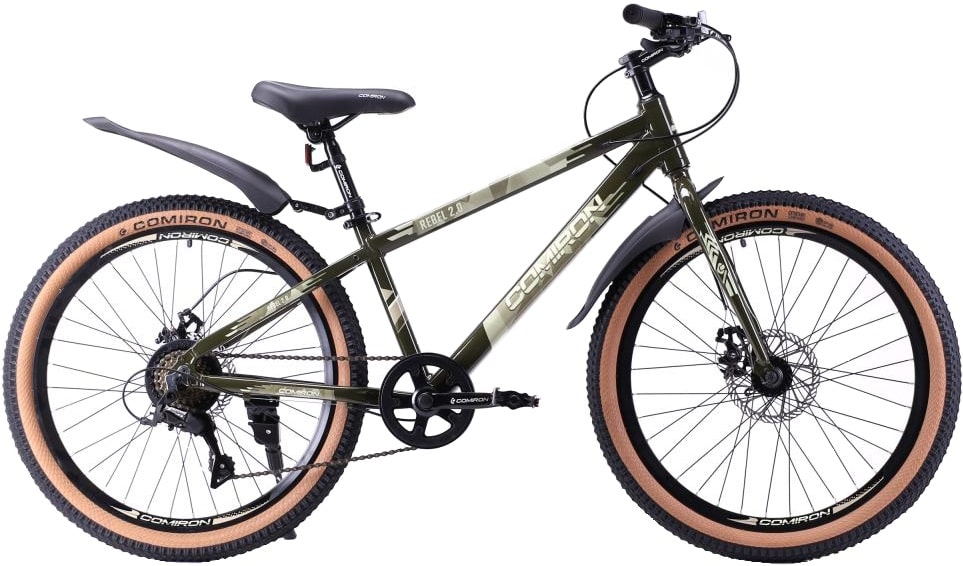 Велосипед подростковый 24" COMIRON Rebel 1.0 Al 13"(черный/хаки) 12,8 кг(8ск) 720231 Велосипед подростковый 24" COMIRON Rebel 1.0 Al 13"(черный/хаки) 12,8 кг(8ск) 720231