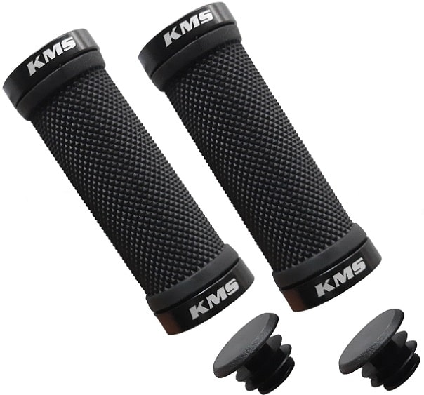 Грипсы KMS резина 90 мм фиксаторы + грипстопы черный 3172661-63 Грипсы KMS резина 90 мм фиксаторы + грипстопы черный 3172661-63