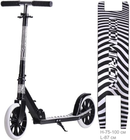 Самокат COMIRON Zebra GT23-Z1 складной 200 мм черный/белый 700709