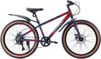 Велосипед подростковый 24" COMIRON Rebel 1.0 Al 13"(синий/красный) 13,5 кг(8ск) 720232