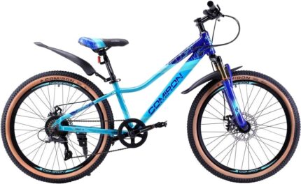 Велосипед подростковый 24" COMIRON Smart 2.0 Al 12"(синий/голубой) 13 кг(7ск) 685588