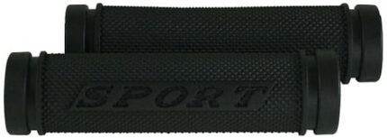 Грипсы резина 120 мм"Sport" насечка/ ободок пара черный 3172661-35