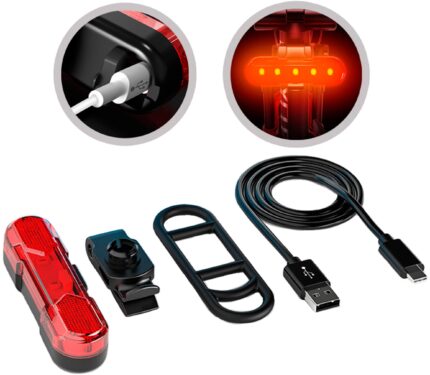 Фонарь Comiron TA-10 5 диодов 80 lm 3,7V/220 mAh 4 режима USB 48 гр красный