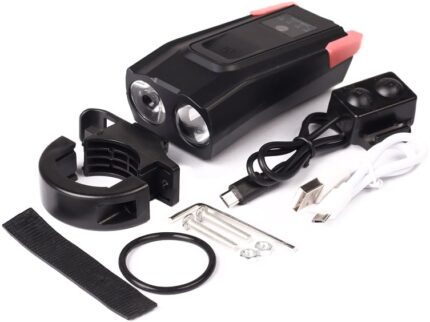 Фара Comiron Smart-2  2 диода T6 800 lm АКБ 3,7V/2000 mAh USB сигнал черный/красный 9353