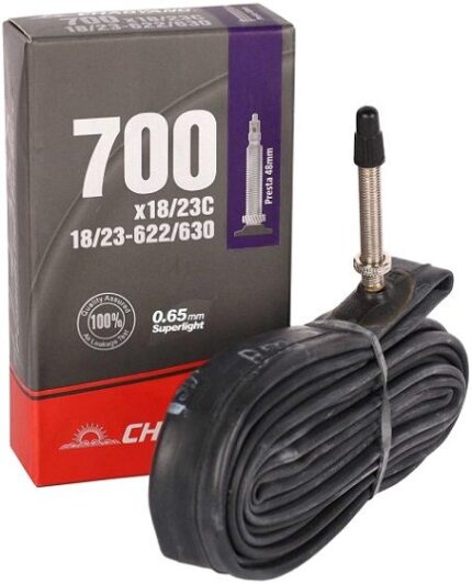 Камера 28  CHAOYANG Super Lite700 х18/23C F/V (Presta) 48 мм черный
