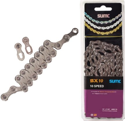 Цепь вело Sumc SX-10NP 116 звеньев 1/2 х 11/128" 10 ск замок серебро