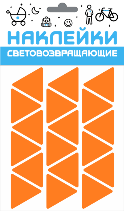 Наклейка световозвращающая COVA набор "Треугольник" 100 х 85 мм оранжевый 333-193