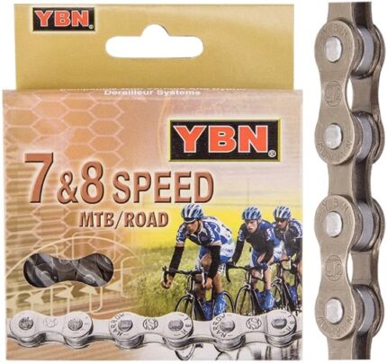 Цепь вело YBN 52  1/2х3/32" 114 звеньев 7/8 ск пин коричневый 9641