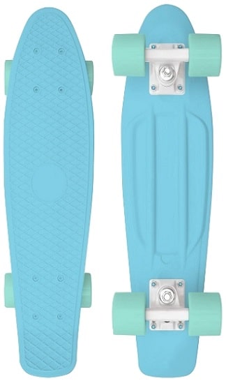 Пенни борд PLANK P-20 Miniboard дека 22" пластик голубой/зеленый