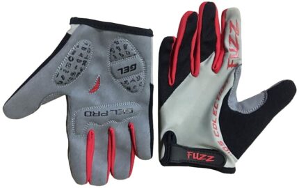 Перчатки вело д/п детские FUZZ Pro Race 10/XL лайкра серый/красный 08-202104