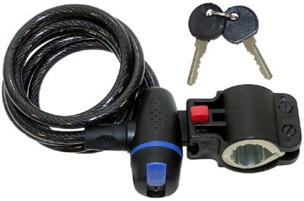 Замок вело/трос/ключ M-Wave  8 x1500 мм защита п/прозрачный черный  5-233830