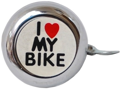 Звонок вело. Horst PJ-147D сталь/пластик "I love my bike" серебро Звонок вело. Horst PJ-147D сталь/пластик "I love my bike" серебро