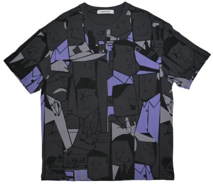 Футболка QW 8879 (2XL) серый/фиолетовый