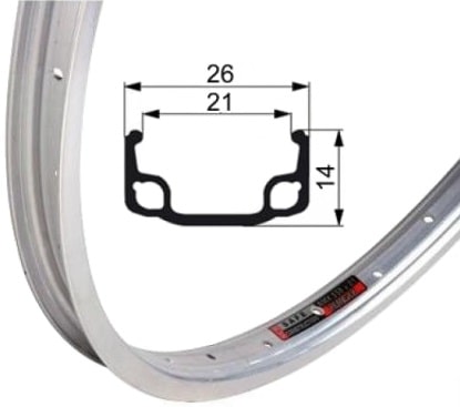 Обод колеса 20  Remerx GBS Al/1 36H (406х26/21х14) мм серебро 5-380225