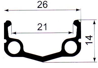 Обод колеса 26  Remerx SCR Al/1 36H (559x26/21x14) мм серебро 5-380250