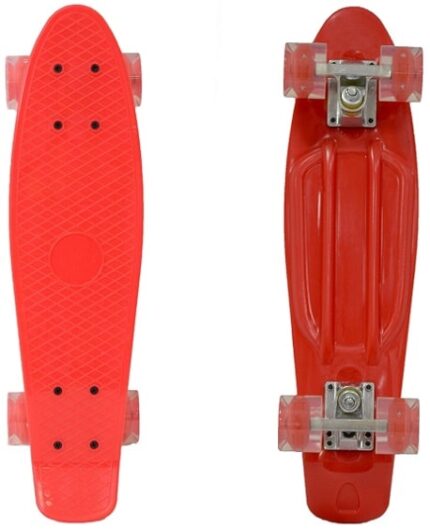 Пенни борд WX-201B дека 22" колеса PU подсветка Abec-7 красный