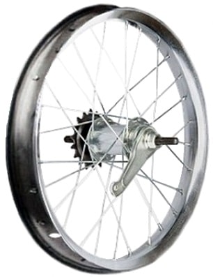 Колесо заднее 14" Al/1 16H Maya втулка 1 ск (Sanjian) серебро