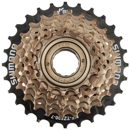 Кассета трещетка 7 звезд Shimano TZ-500 14-28T коричневый/черный