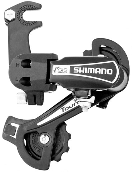 Перекл/задний Shimano Tourney RD-TY21-B на ось 6/7 ск GS черный