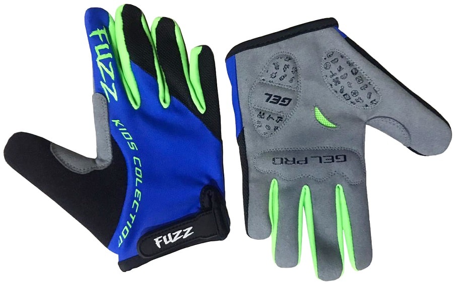 Перчатки вело д/п детские FUZZ Pro Race 10/XL лайкра синий/зеленый 08-202134 Перчатки вело д/п детские FUZZ Pro Race 10/XL лайкра синий/зеленый 08-202134